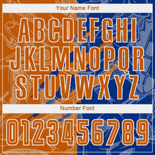 Laden Sie das Bild in den Galerie-Viewer, Custom Graffiti Pattern Texas Orange-Royal Scratch Sublimation Soccer Uniform Jersey