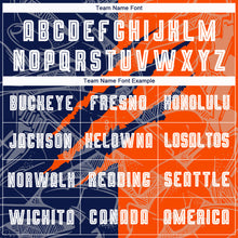 Laden Sie das Bild in den Galerie-Viewer, Custom Graffiti Pattern Navy-Orange Scratch Sublimation Soccer Uniform Jersey