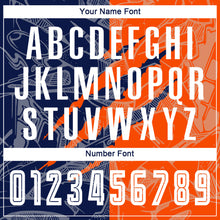 Laden Sie das Bild in den Galerie-Viewer, Custom Graffiti Pattern Navy-Orange Scratch Sublimation Soccer Uniform Jersey