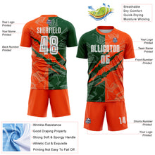 Laden Sie das Bild in den Galerie-Viewer, Custom Graffiti Pattern Green-Orange Scratch Sublimation Soccer Uniform Jersey