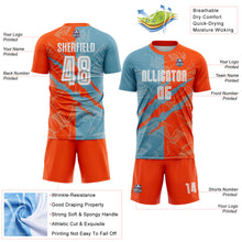 Laden Sie das Bild in den Galerie-Viewer, Custom Graffiti Pattern Shadow Blue-Orange Scratch Sublimation Soccer Uniform Jersey