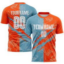 Laden Sie das Bild in den Galerie-Viewer, Custom Graffiti Pattern Shadow Blue-Orange Scratch Sublimation Soccer Uniform Jersey