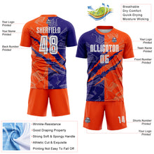 Laden Sie das Bild in den Galerie-Viewer, Custom Graffiti Pattern Dark Purple-Orange Scratch Sublimation Soccer Uniform Jersey