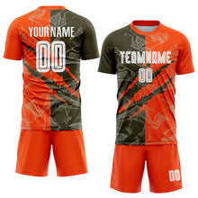 Laden Sie das Bild in den Galerie-Viewer, Custom Graffiti Pattern Olive-Orange Scratch Sublimation Soccer Uniform Jersey