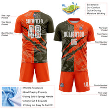 Laden Sie das Bild in den Galerie-Viewer, Custom Graffiti Pattern Olive-Orange Scratch Sublimation Soccer Uniform Jersey