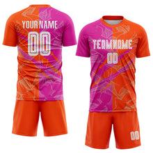Laden Sie das Bild in den Galerie-Viewer, Custom Graffiti Pattern Deep Pink-Orange Scratch Sublimation Soccer Uniform Jersey