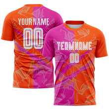 Laden Sie das Bild in den Galerie-Viewer, Custom Graffiti Pattern Deep Pink-Orange Scratch Sublimation Soccer Uniform Jersey