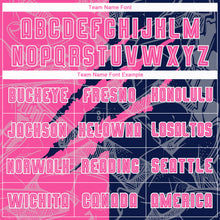 Laden Sie das Bild in den Galerie-Viewer, Custom Graffiti Pattern Pink-Navy Scratch Sublimation Soccer Uniform Jersey