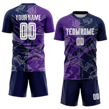 Laden Sie das Bild in den Galerie-Viewer, Custom Graffiti Pattern Purple-Navy Scratch Sublimation Soccer Uniform Jersey