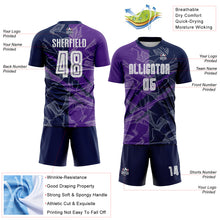 Laden Sie das Bild in den Galerie-Viewer, Custom Graffiti Pattern Purple-Navy Scratch Sublimation Soccer Uniform Jersey