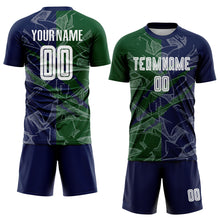 Laden Sie das Bild in den Galerie-Viewer, Custom Graffiti Pattern Green-Navy Scratch Sublimation Soccer Uniform Jersey