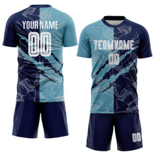 Laden Sie das Bild in den Galerie-Viewer, Custom Graffiti Pattern Shadow Blue-Navy Scratch Sublimation Soccer Uniform Jersey