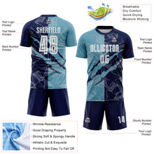 Laden Sie das Bild in den Galerie-Viewer, Custom Graffiti Pattern Shadow Blue-Navy Scratch Sublimation Soccer Uniform Jersey