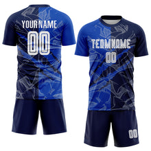 Laden Sie das Bild in den Galerie-Viewer, Custom Graffiti Pattern Thunder Blue-Navy Scratch Sublimation Soccer Uniform Jersey
