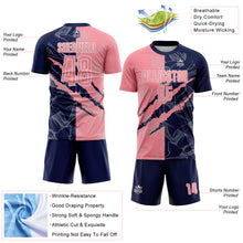 Laden Sie das Bild in den Galerie-Viewer, Custom Graffiti Pattern Medium Pink-Navy Scratch Sublimation Soccer Uniform Jersey