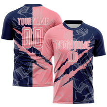 Laden Sie das Bild in den Galerie-Viewer, Custom Graffiti Pattern Medium Pink-Navy Scratch Sublimation Soccer Uniform Jersey