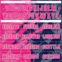 Load image into Gallery viewer, Custom Graffiti Pattern Hot Pink-Navy Scratch Sublimation Soccer Uniform Jersey