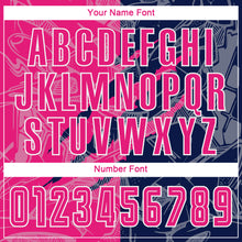 Load image into Gallery viewer, Custom Graffiti Pattern Hot Pink-Navy Scratch Sublimation Soccer Uniform Jersey