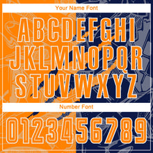 Laden Sie das Bild in den Galerie-Viewer, Custom Graffiti Pattern Bay Orange-Navy Scratch Sublimation Soccer Uniform Jersey