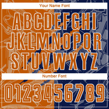 Laden Sie das Bild in den Galerie-Viewer, Custom Graffiti Pattern Texas Orange-Navy Scratch Sublimation Soccer Uniform Jersey