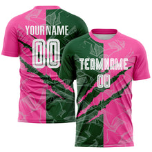 Laden Sie das Bild in den Galerie-Viewer, Custom Graffiti Pattern Green-Pink Scratch Sublimation Soccer Uniform Jersey