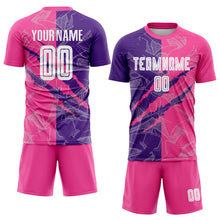 Laden Sie das Bild in den Galerie-Viewer, Custom Graffiti Pattern Purple-Pink Scratch Sublimation Soccer Uniform Jersey