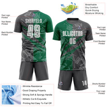 Load image into Gallery viewer, Custom Graffiti Pattern Kelly Green-Steel Gray Scratch Sublimation Soccer Uniform Jersey