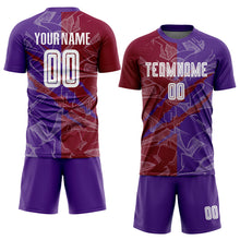 Charger l'image dans la galerie, Custom Graffiti Pattern Maroon-Purple Scratch Sublimation Soccer Uniform Jersey