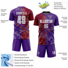 Charger l'image dans la galerie, Custom Graffiti Pattern Maroon-Purple Scratch Sublimation Soccer Uniform Jersey