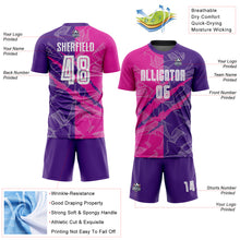 Laden Sie das Bild in den Galerie-Viewer, Custom Graffiti Pattern Deep Pink-Purple Scratch Sublimation Soccer Uniform Jersey
