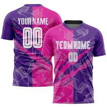 Laden Sie das Bild in den Galerie-Viewer, Custom Graffiti Pattern Deep Pink-Purple Scratch Sublimation Soccer Uniform Jersey
