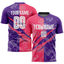 Charger l'image dans la galerie, Custom Graffiti Pattern Neon Pink-Purple Scratch Sublimation Soccer Uniform Jersey