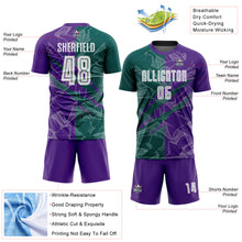 Laden Sie das Bild in den Galerie-Viewer, Custom Graffiti Pattern Midnight Green-Purple Scratch Sublimation Soccer Uniform Jersey