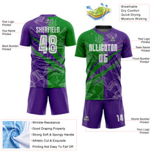 Charger l'image dans la galerie, Custom Graffiti Pattern Grass Green-Purple Scratch Sublimation Soccer Uniform Jersey