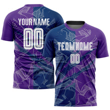 Charger l'image dans la galerie, Custom Graffiti Pattern US Navy Blue-Purple Scratch Sublimation Soccer Uniform Jersey