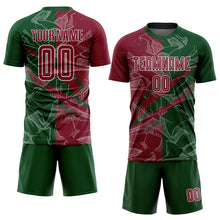 Загрузить изображение в средство просмотра галереи, Custom Graffiti Pattern Crimson-Green Scratch Sublimation Soccer Uniform Jersey