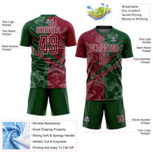 Загрузить изображение в средство просмотра галереи, Custom Graffiti Pattern Crimson-Green Scratch Sublimation Soccer Uniform Jersey