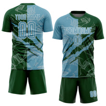 Laden Sie das Bild in den Galerie-Viewer, Custom Graffiti Pattern Shadow Blue-Green Scratch Sublimation Soccer Uniform Jersey