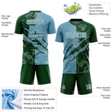 Laden Sie das Bild in den Galerie-Viewer, Custom Graffiti Pattern Shadow Blue-Green Scratch Sublimation Soccer Uniform Jersey