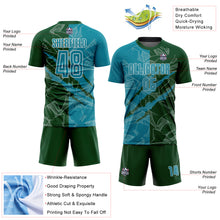 Загрузить изображение в средство просмотра галереи, Custom Graffiti Pattern Teal-Green Scratch Sublimation Soccer Uniform Jersey