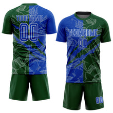 Laden Sie das Bild in den Galerie-Viewer, Custom Graffiti Pattern Thunder Blue-Green Scratch Sublimation Soccer Uniform Jersey