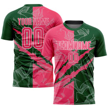 Charger l'image dans la galerie, Custom Graffiti Pattern Neon Pink-Green Scratch Sublimation Soccer Uniform Jersey