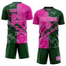 Laden Sie das Bild in den Galerie-Viewer, Custom Graffiti Pattern Deep Pink-Green Scratch Sublimation Soccer Uniform Jersey