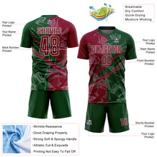 Загрузить изображение в средство просмотра галереи, Custom Graffiti Pattern Maroon-Green Scratch Sublimation Soccer Uniform Jersey