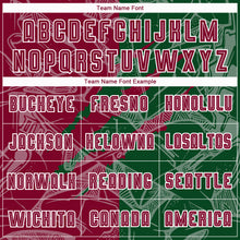 Загрузить изображение в средство просмотра галереи, Custom Graffiti Pattern Maroon-Green Scratch Sublimation Soccer Uniform Jersey