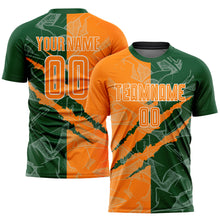 Загрузить изображение в средство просмотра галереи, Custom Graffiti Pattern Bay Orange-Green Scratch Sublimation Soccer Uniform Jersey