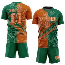 Charger l'image dans la galerie, Custom Graffiti Pattern Texas Orange-Kelly Green Scratch Sublimation Soccer Uniform Jersey