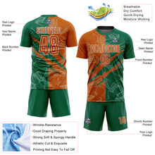 Charger l'image dans la galerie, Custom Graffiti Pattern Texas Orange-Kelly Green Scratch Sublimation Soccer Uniform Jersey