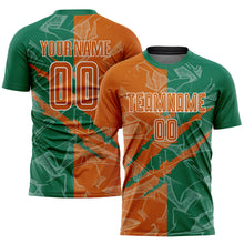 Charger l'image dans la galerie, Custom Graffiti Pattern Texas Orange-Kelly Green Scratch Sublimation Soccer Uniform Jersey