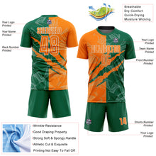 Charger l'image dans la galerie, Custom Graffiti Pattern Bay Orange-Kelly Green Scratch Sublimation Soccer Uniform Jersey